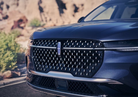 The stylish grille of a 2024 Lincoln Nautilus® SUV sparkles in the sunlight. | Randy Marion Lincoln in Statesville NC