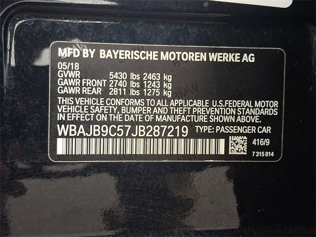 2018 BMW 5 Series M550i xDrive