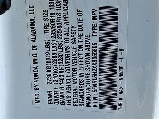 2019 Honda Odyssey LX