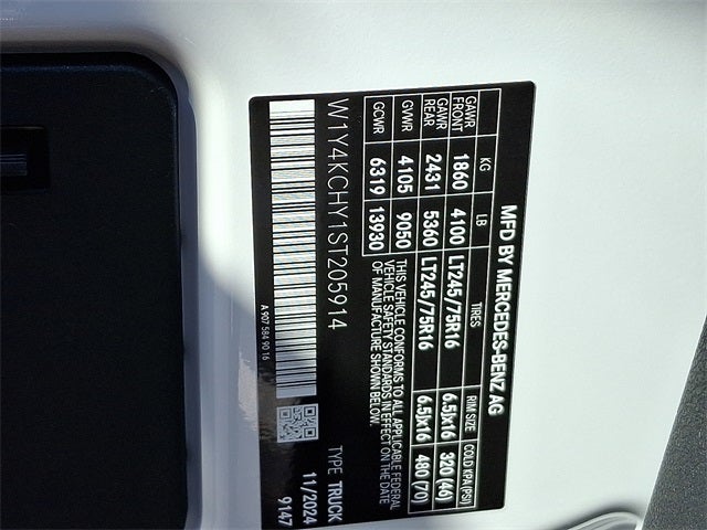 2025 Mercedes-Benz Sprinter 2500 Cargo 170 WB High Roof