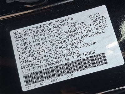 2024 Honda Ridgeline RTL