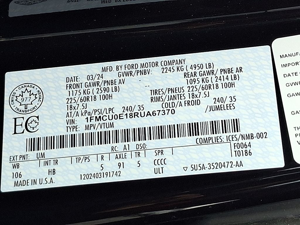 2024 Ford Escape Plug-In Hybrid Base