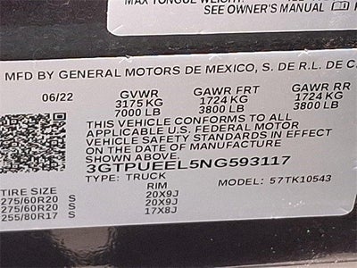 2022 GMC Sierra 1500 4WD Crew Cab Short Box AT4