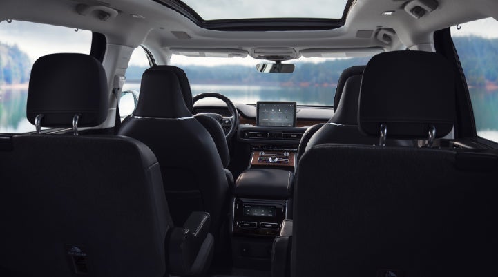 The interior of a 2024 Lincoln Aviator® SUV from behind the second row | Randy Marion Lincoln in Statesville NC
