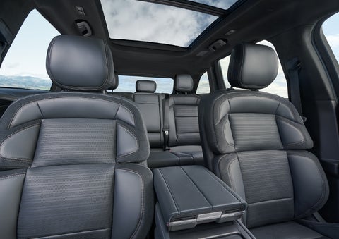 The spacious second row and available panoramic Vista Roof® is shown. | Randy Marion Lincoln in Statesville NC