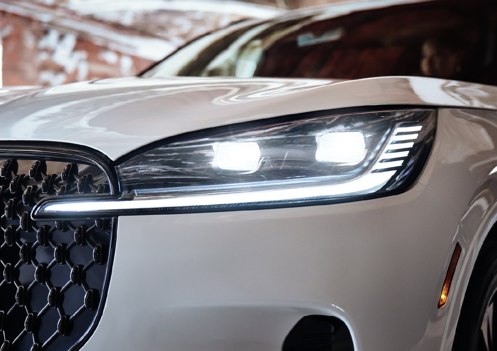 A close-up of a headlamp on the 2027 Lincoln Aviator® SUV is shown. | Randy Marion Lincoln in Statesville NC