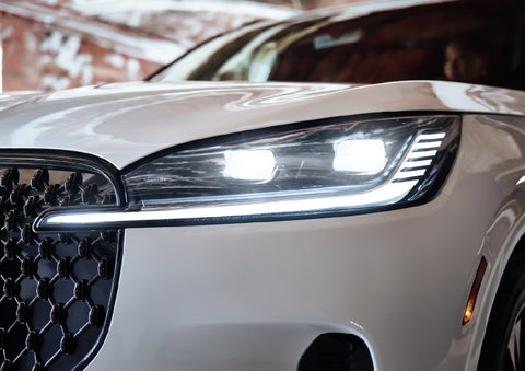 A close-up of a headlamp on the 2027 Lincoln Aviator® SUV is shown. | Randy Marion Lincoln in Statesville NC