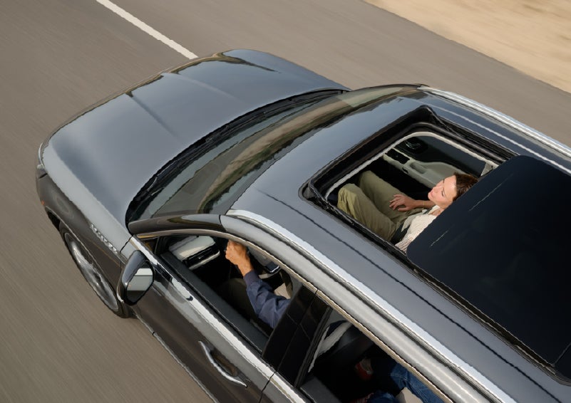 The available panoramic Vista Roof® of a 2027 Lincoln Aviator® SUV is open. | Randy Marion Lincoln in Statesville NC