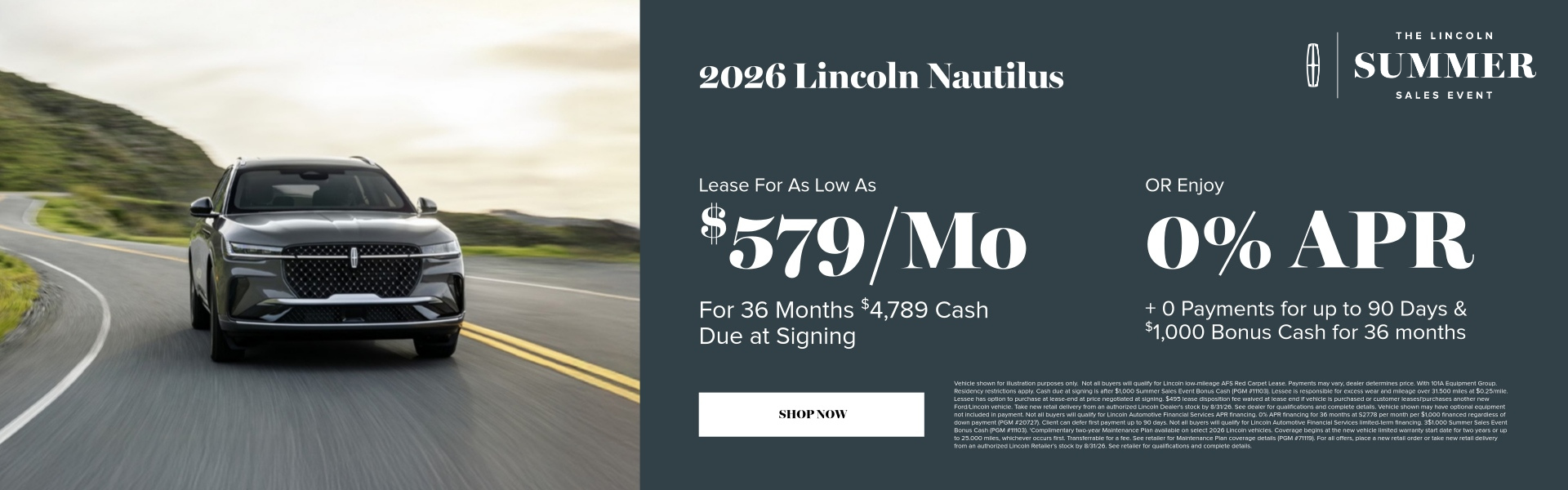 2026 Lincoln Nautilus July Specials