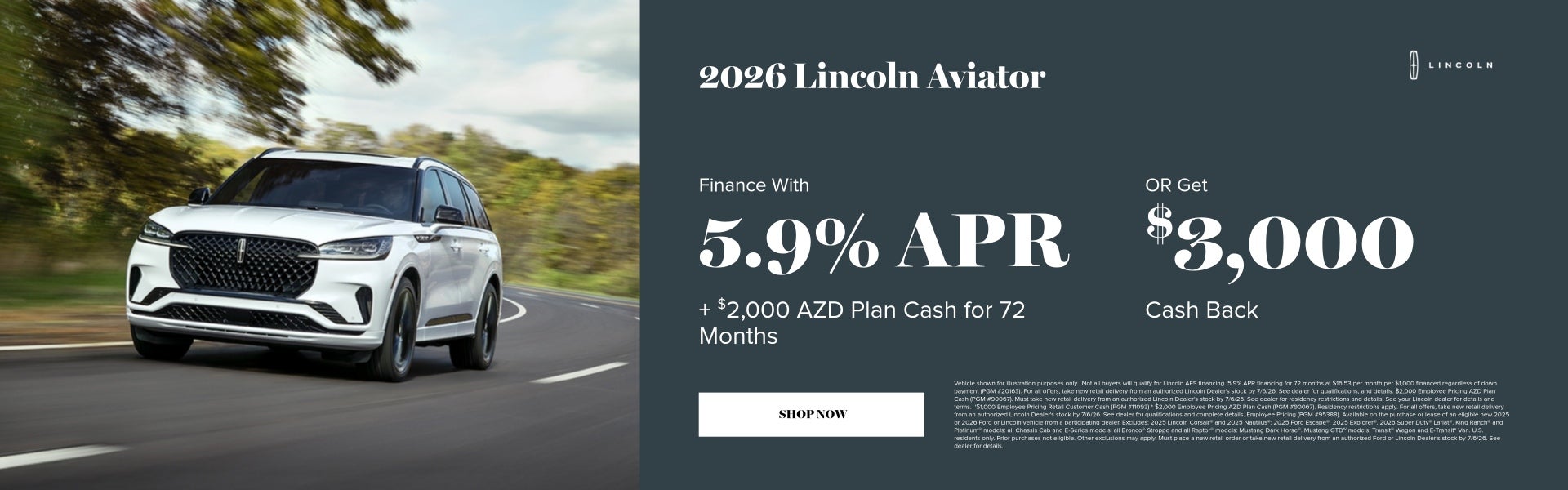 2026 Lincoln Aviator June Specials