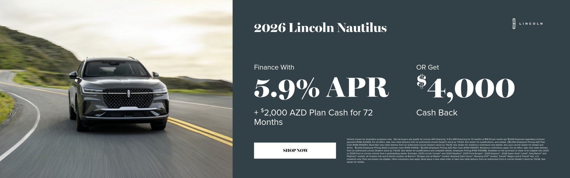 2026 Lincoln Nautilus June Specials