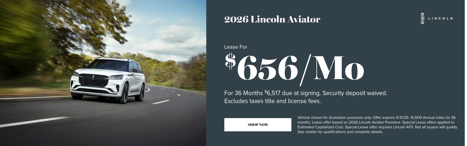 2026 Lincoln Aviator May Specials