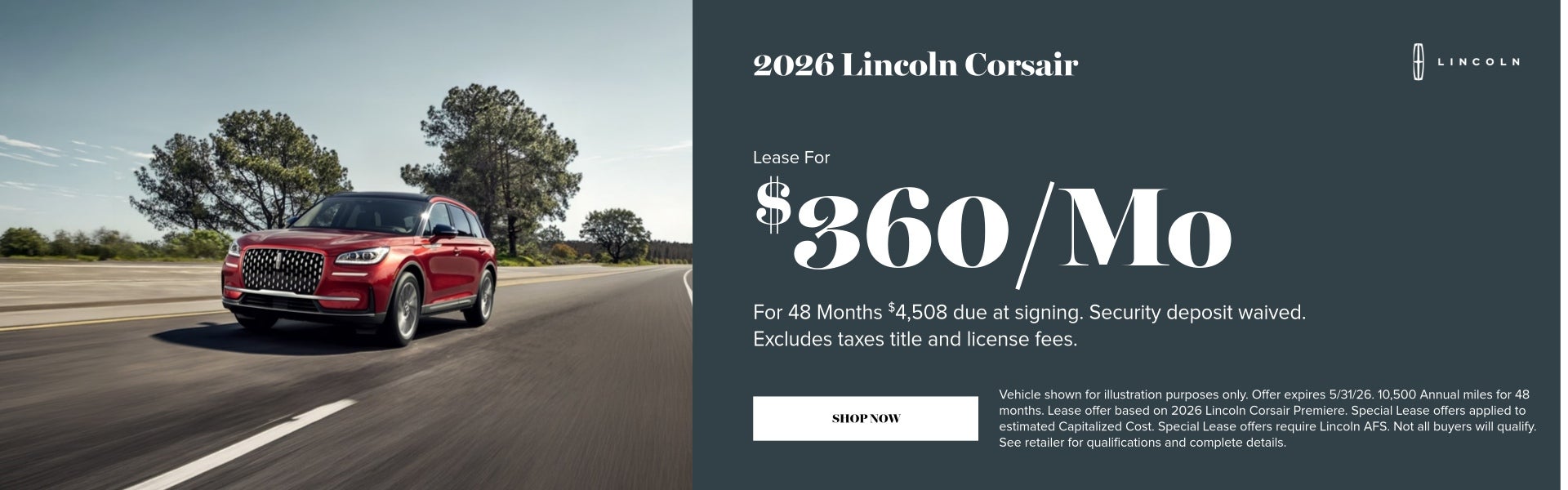 2026 Lincoln Corsair May Specials