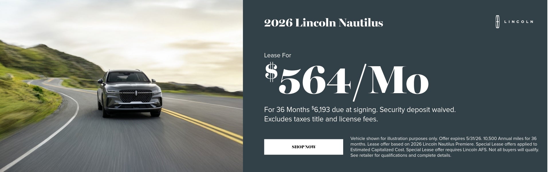 2026 Lincoln Nautilus May Specials