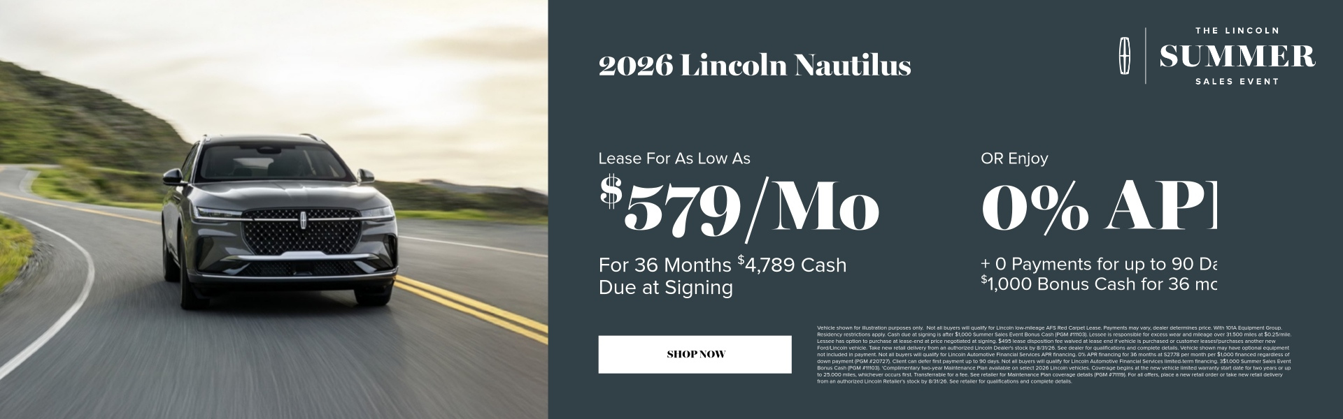 2026 Lincoln Nautilus July Specials