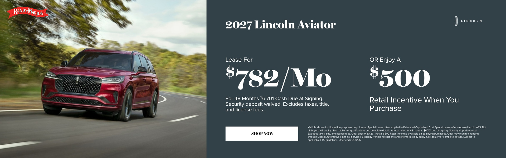 2027 Lincoln Aviator September Specials